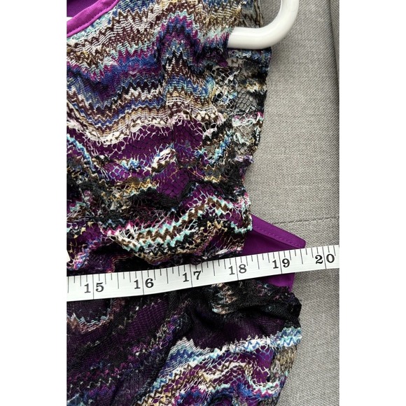 NEW Cache Womens Size 8 Blouson Black Purple Floral Lace Vintage Sheath Dress - Picture 7 of 8